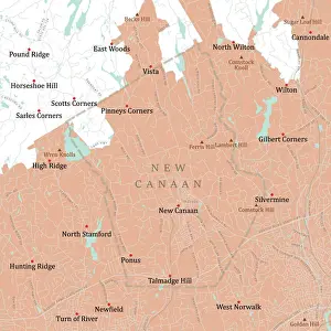 CT Fairfield New Canaan Vector Road Map