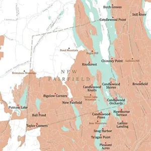 CT Fairfield New Fairfield Vector Road Map