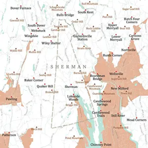 Fairfield Prints: CT Fairfield Sherman Vector Road Map