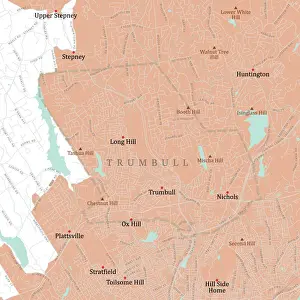CT Fairfield Trumbull Vector Road Map