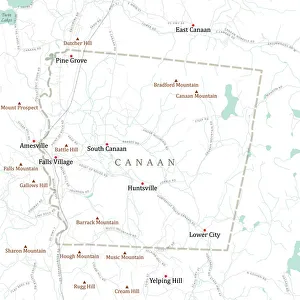 Canaan Collection: CT Litchfield Canaan Vector Road Map