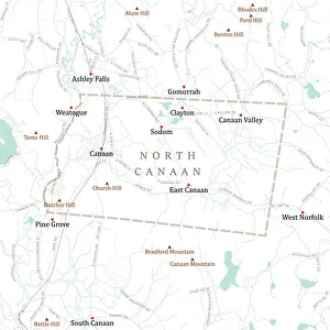 Canaan Collection: CT Litchfield North Canaan Vector Road Map