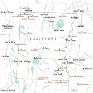 Canaan Collection: CT Litchfield Salisbury Vector Road Map