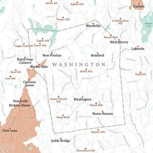 Washington Collection: CT Litchfield Washington Vector Road Map