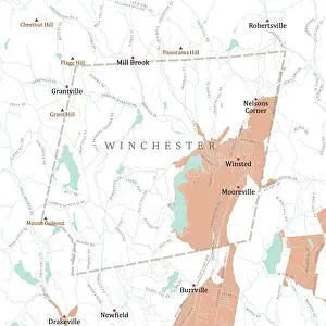 Litchfield Prints: CT Litchfield Winchester Vector Road Map