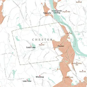 Connecticut River Prints: CT Middlesex Chester Vector Road Map