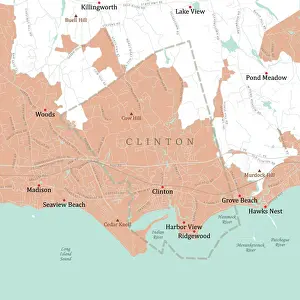 Madison Prints: CT Middlesex Clinton Vector Road Map