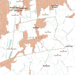 Rockland Prints: CT Middlesex Durham Vector Road Map