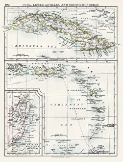Cuba Gallery: Cuba lesser antilles map 1897