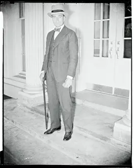 Cuban Envoy Jefferson Caffery Standing on Steps Outside White House