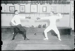 Fencing Sword Prints: Cuban Fencers in Fighting Pose
