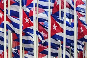 Cuban flags flying outdoors