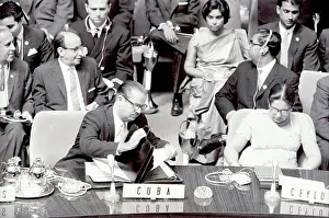 Sri Lankan Ethnicity Prints: Cuban President Speaking at Conference