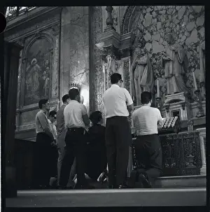 Cuban Refugees Praying Before Altar