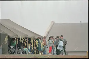 Cuban Refugees Praying During Prison Riot