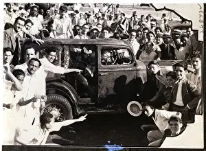 Confrontation Prints: Cubans Stand by Burned-Out Car