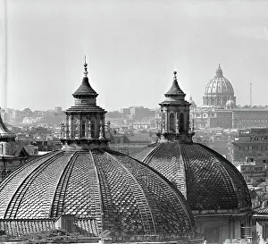 Public Square Prints: Cupolas in the Piazzo Del Popolo