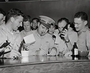Guam Prints: Curtis E. LeMay with a Group of Soldiers