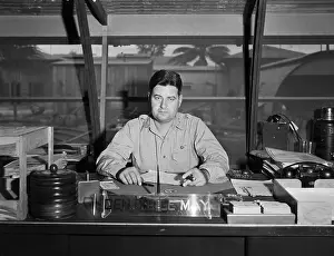 Mariana Islands Prints: Curtis E. LeMay Sitting at Desk