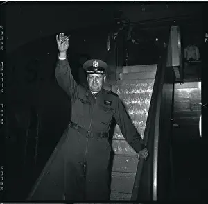 Curtis LeMay Leaving Airplane