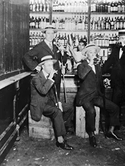 Bartender Prints: Customers Enjoying Drinks at a Speakeasy
