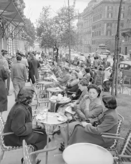 Customers at Sidewalk Cafe in Rome