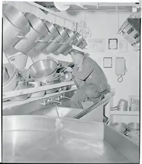 Customs Official Inspecting a Ship's Galley