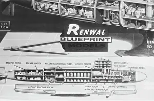 Model Ship Prints: Cutaway of Model Toy Submarine
