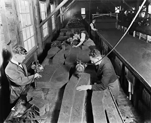 Cloth Prints: Cutting Fabric In Garment Factory