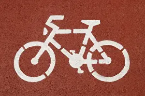 Cycles Prints: Cycle lane, pictogram