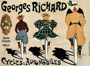 Bicycle Prints: Cycles and cars Georges Richard, 1896. From a private collection