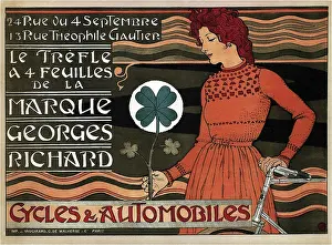 Bicycle Prints: Cycles and cars Georges Richard, 1899. From a private collection