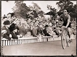 Cycling Prints: Cyclist Circling Olympic Track