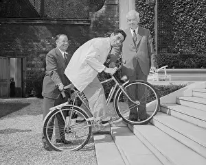Bicycling Prints: Cyclist Jesus Lorono at the Spanish Embassy in Paris