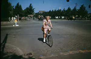 Lac0090 Prints: CYCLISTS IN COPENHAGEN