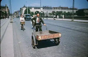Lac0090 Prints: CYCLISTS IN COPENHAGEN