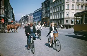 Lac0090 Prints: CYCLISTS IN COPENHAGEN