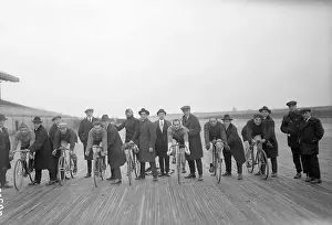 Sheepshead Bay Prints: Cyclists Practicing at Track
