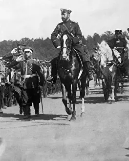 Russian Armed Forces Prints: Czar Nicholas II on Horseback