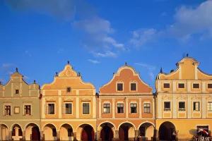Czech Republic, South Moravia, Telc, 16th Century Renaissance square Czech Republic, South Moravia, Telc, 16th Century Renaissance square
