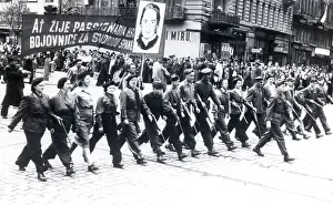 May Day Prints: Czechs W/Rifles March In May Day Parade