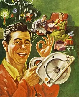 Illustra Prints: Dads Circular Saw Christmas Gift