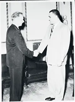 Dag Hammarskjold and Gamal Abdel Nasser Shaking Hands
