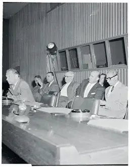 Andrew Cordier Prints: Dag Hammarskjold Speaking at a Press Conference