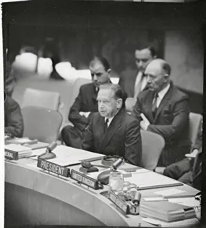 Dag Hammarskjold Speaking to Security Council