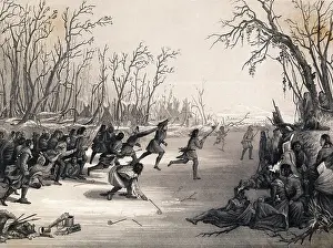 Sioux Prints: Dakota Sioux Indians Playing Lacrosse