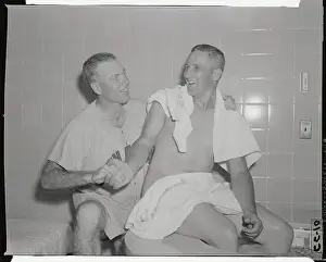 Dale Mitchell and Al Rosen Shaking Hands