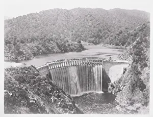 Dam with Flowing Water