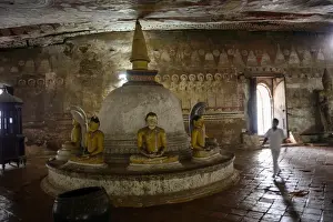 South Asia Prints: Dambulla Cave temple (also known as the Golden Temple of Dambulla) is a world heritage site (1991) in Sri Lanka