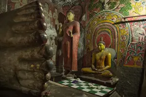 South Asia Prints: Dambulla Cave temple (also known as the Golden Temple of Dambulla) is a world heritage site (1991) in Sri Lanka